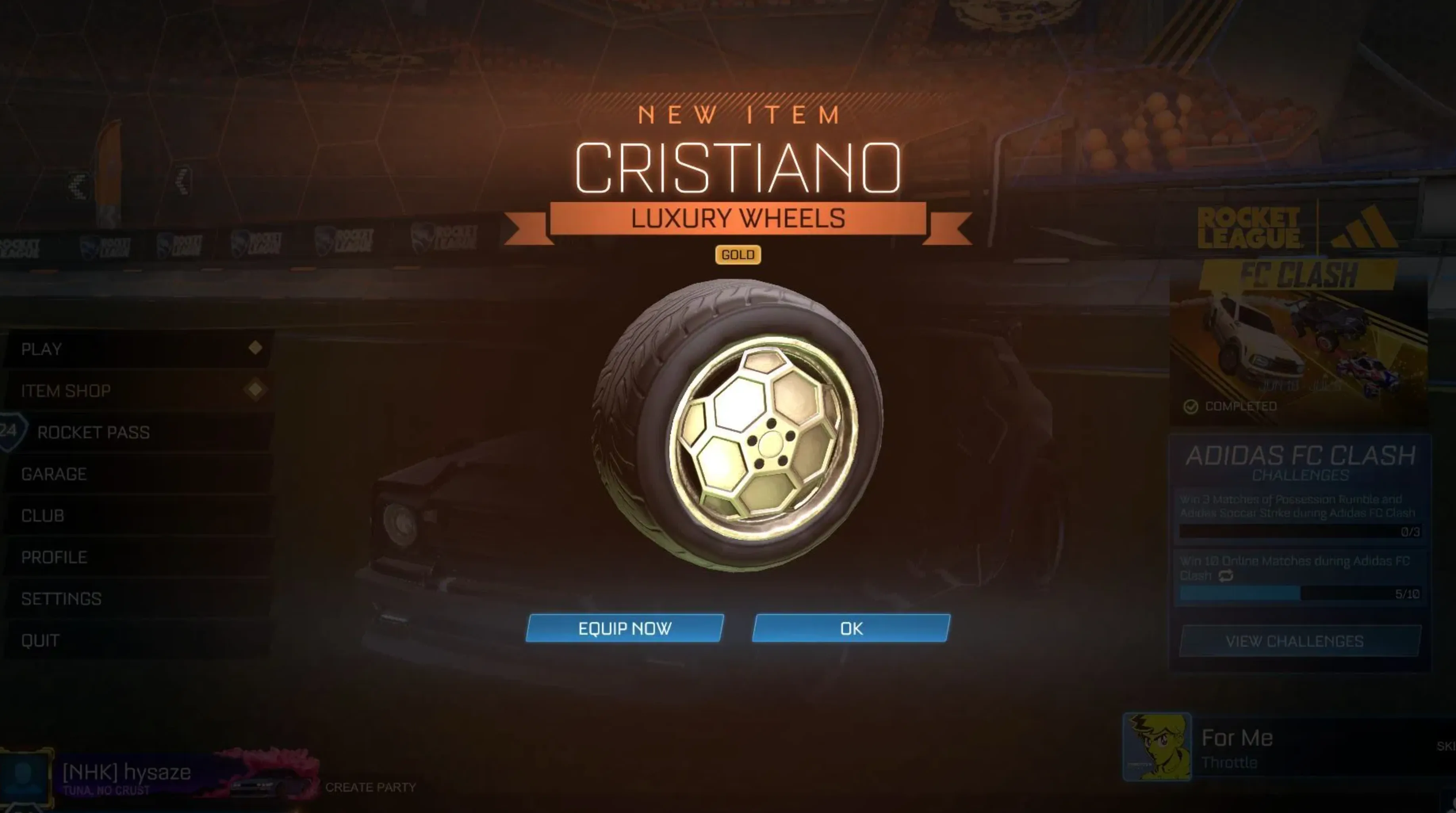 Cristiano rocket league wheels